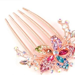 Floral Crystal Hair Comb